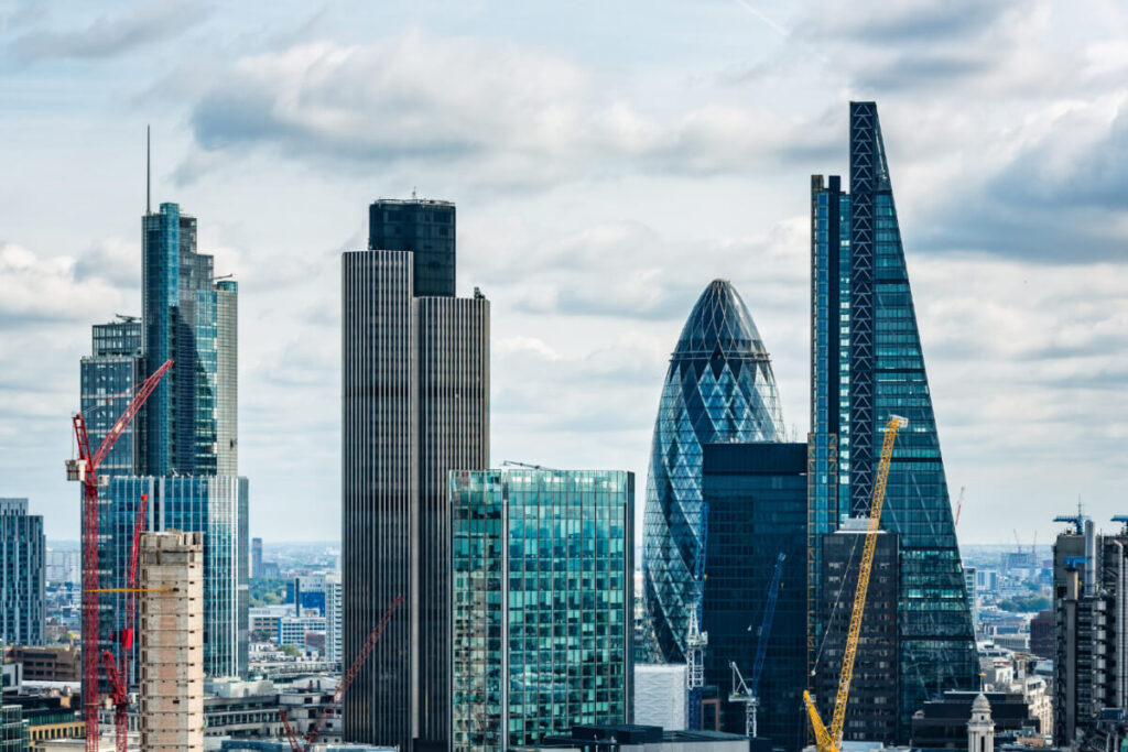 An image of the skyline in London with notable buildings on show such as the Shard