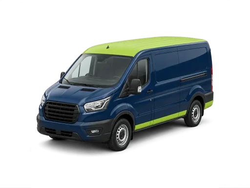 Navy and lime green Capify-branded panel van for small businesses