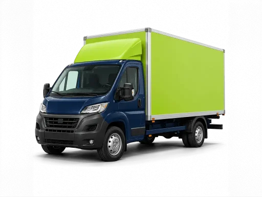 Navy box truck with lime green body for scaling businesses